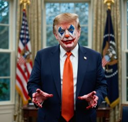Donald Trump Evil Clown Face blood hands Meme Template