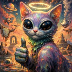 alien cat doing a thumbs up Meme Template