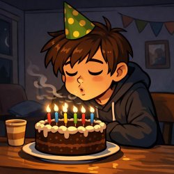 someone blowing out candles alone Meme Template
