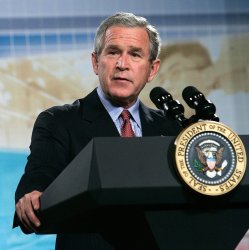 George W Bush at podium Meme Template