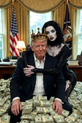 King Donald Trump Satan Mammon worship Meme Template