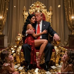 King Donald Trump Satan Mammon worship girl sex slaves Meme Template