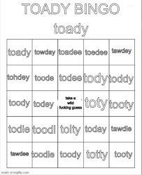 toady bingo Meme Template