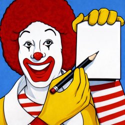 Ronald McDonald Notepad Meme Template