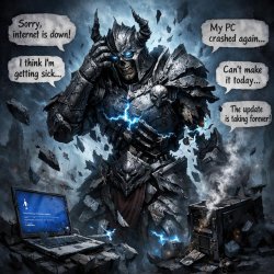 death knight breaking apart, always excuses and pc problems Meme Template