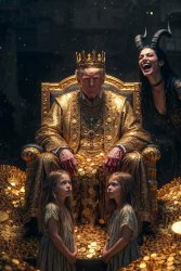 Donald Trump bloody hands Satan evil murderer Meme Template