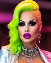 green haired beauty Meme Template