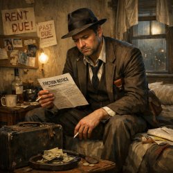 Private detective in nice suite that is very poor and barely can Meme Template