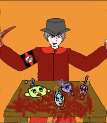 Mepios kills the characters from creative galaxy Meme Template