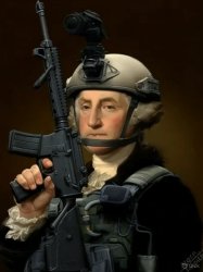 George Washington with an AR-15 Meme Template