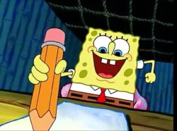 Spongebob writing on paper Meme Template