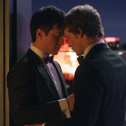 Heated Rivalry Kiss Meme Template