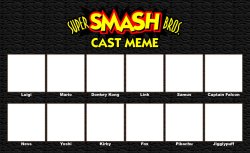 Smash bros 1 cast meme Meme Template