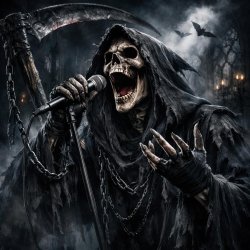 Edgy Grim Reaper Singing Passionately Meme Template