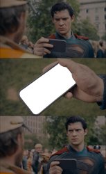 Superman 2025 Looking At Phone Meme Template