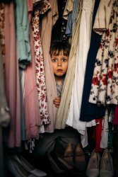 Arbie hiding in his mom's closet Meme Template