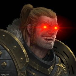 Leman RUSS red eyes Meme Template