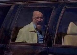 Walt in back of car screaming Meme Template