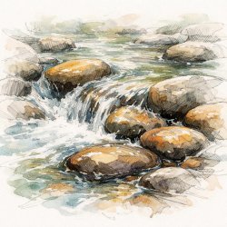 Water flowing over beautiful river stones Meme Template