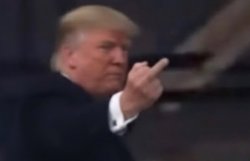 DJT flipping off Meme Template