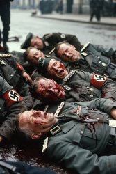 Nazi officers bleeding in the street MAGA fascism Meme Template