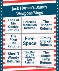 Jack Homer's disney weapons bingo Meme Template