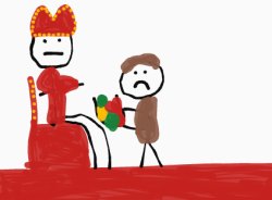 Peasant giving king fruit Meme Template