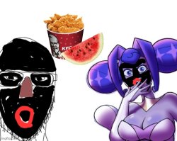 Princess Guinevere and Soyjak in blackface Meme Template