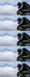 the thinker man thinking Meme Template