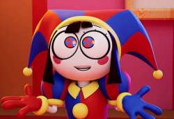 Happy Pomni Meme Template