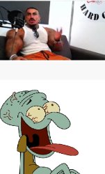 Squidward laughs at Eros Luxor Meme Template