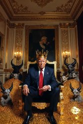 King Donald Trump Satan Mammon worship Meme Template