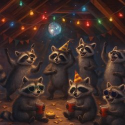 Raccoon party Meme Template