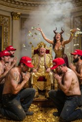 King Trump Golden Calf Mammon Worship MAGAt Meme Template