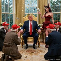 King Donald Trump Satan Mammon MAGA worship Meme Template