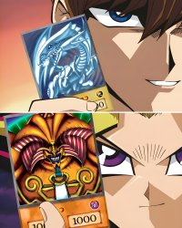Blue Eyes vs Exodia Meme Template