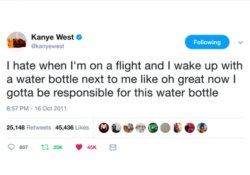 Kanye West Water Bottle Tweet Meme Template