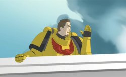 Imperial Fist roasting Iron Warriors Meme Template