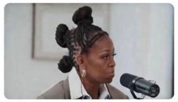 Michell Obama hair Michael bulge Meme Template