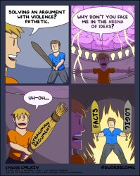 Strawman versus Facts and Logic Meme Template