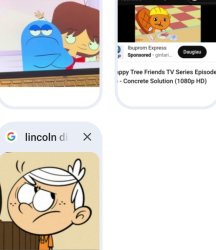 Disappointed Lincoln loud bloo and handy Meme Template