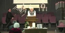Church candles crash behind preacher pastor 2 Meme Template