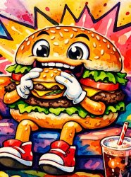 hamburger eating a cheeseburger while sitting on a sofa Meme Template