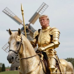 Donald Trump Don Quixote windmills demented insane Meme Template