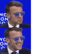 Macron hangry / happy Meme Template