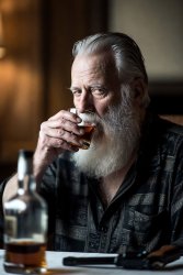 Old man drinking pistol liquor suicide alcoholism Meme Template