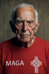 MAGA t-shirt celtic cross old elderly man Meme Template