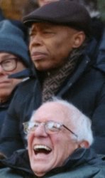 Happy Bernie Sanders, Sad Eric Adams Meme Template