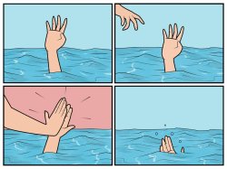 high five drowning high res Meme Template