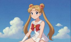 Sailor Moon Wears a White Mini Dress Meme Template